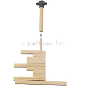 Жёрдочка-игрушка д-птиц деревянная, БРУСОЧКИ большие с колокольчиком, L28,5смхD1,2см1-1