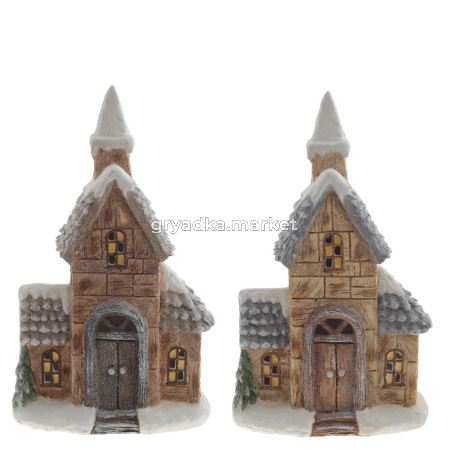 Фигурка декоративная Домик с подсветкой, L27 W14 H46 см  (3хААА, не прилаг.)