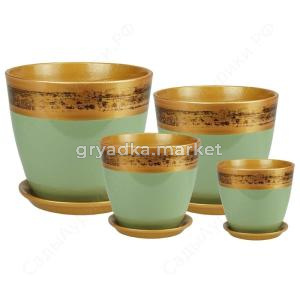 Бутон ВАЛЕНСИЯ к-т из 4-х малахит