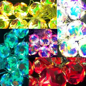 Гирлянда Рождественские шары 15 шт, 4м прозрачный провод, в ассорт, переходник-48шт