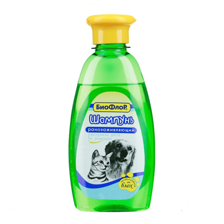 шампунь Биофлор Ранозаживляющий д-соб. и кошек  ромашка 245мл 1-15 