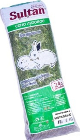 сено с морковью СУЛТАН подстилка для клеток 24л