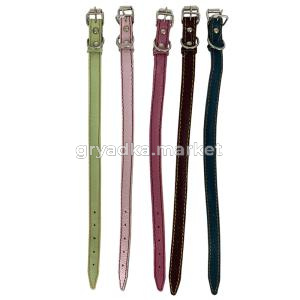 Ошейник д-собак кожаный 12мм 2-х слойный цветн.кожа-ОК-12-ЦК