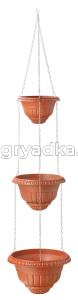 Каскат Рома подвесной на цепях 3х ярус.(1,5л+2,9л+5,1л) терракотовый-1