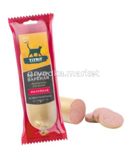 Лакомства д/кошек Колбаса вареная Филейная 100г Тит Бит 1/24