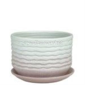 Горшок ЗЕФИР плошка d17см мята-розовый