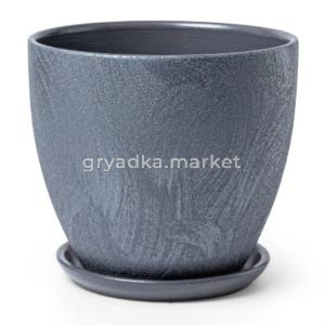 Сиде 3 горшок с поддоном 1,4л d15 h13см высокий овал пепел.