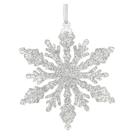 Декор подвесной Снежинка, L13 W3 H13 см