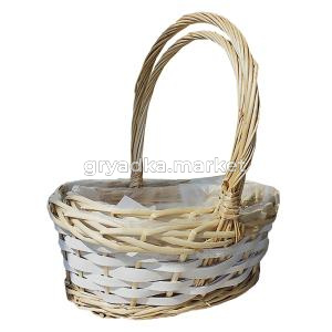 Набор корзин плетеных (ива) 39х30х15х37 см.-33х25х13,5х32 см.-27х20х12х27 см. Белый с серым