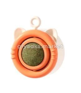 Игрушка WOGY д-кошек Кошечка 5х6.5х2.5см с вращающимся мятным шариком d=2.5см, на липкой ленте, микс