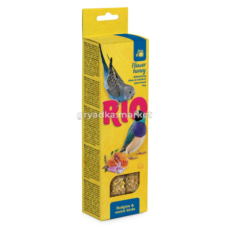 Лакомство д-попугаев волнистых и экзотов RIO (РИО) палочки с медом, 2х40г